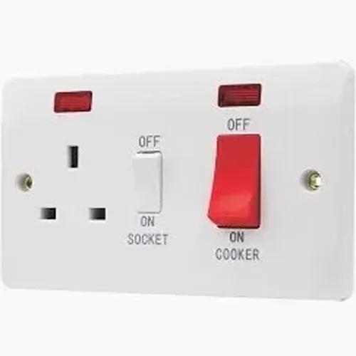 Cooker control unit with 13 amp socket