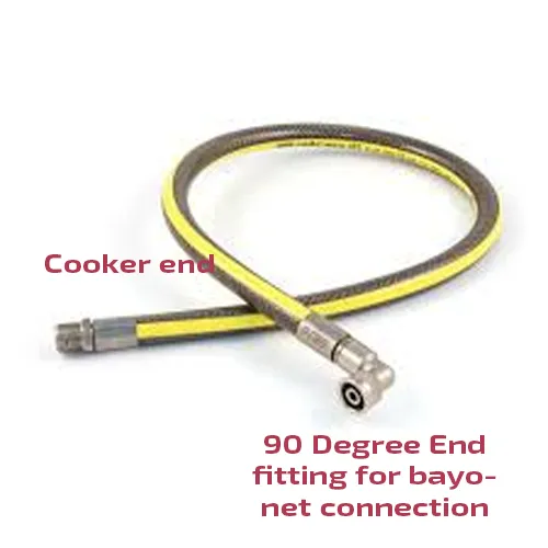 Microbore cooker flex with 90 degree fitting